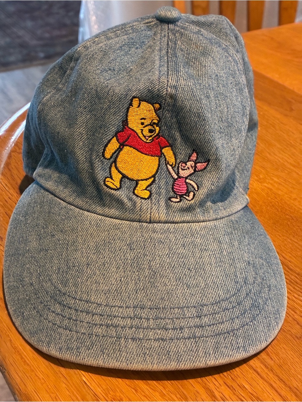 Disney Light Blue Denim Cap with Winnie the Pooh and piglet Patch